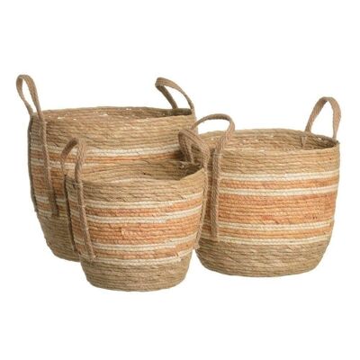 S/3 BASKETS NATURAL-ORANGE CT154075