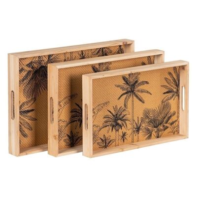 S/3 TRAYS PALM TREES NATURAL CT604543