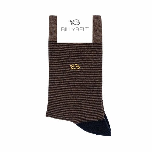 Chaussettes rayées en coton Hazelnut