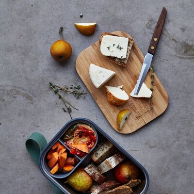 Lunchbox – Sandwichbox aus Edelstahl, luftdicht, mit Bambusdeckel, 900 ml – Olive