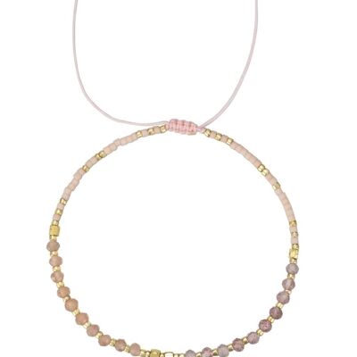 Bracciale regolabile in oro rosa con opale Anaïs