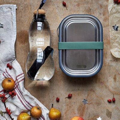 Lunchbox – auslaufsichere Edelstahl-Lunchbox mit Gabel groß 1 l – oliv