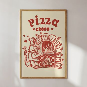 Poster Pizzaiolo Crocodile Pizza Italie 1