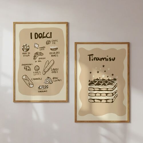 POSTER-SET TIRAMISU / I DOLCI