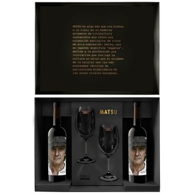 Matsu Case 2 Bottles El Recio + 2 Riedel Glasses