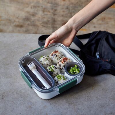 Lunchbox Original - Auslaufsicher Mikrowellengeeignete Lunchbox Original mit Gabel 1L - Ocean