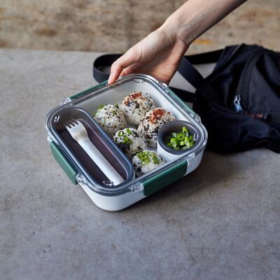 Lunch Box Original - Contenitore per il pranzo originale a prova di perdite adatto al microonde con forchetta 1L - Oceano