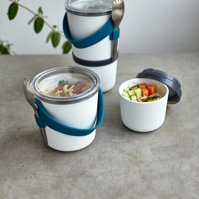 Boîte à Lunch - Pot à Lunch Anti-Fuite Original avec Cuillère en Acier Inoxydable 900ml - Océan