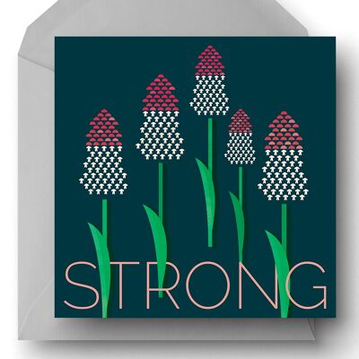 STRONG, Modern Floral Eco Greetings Card