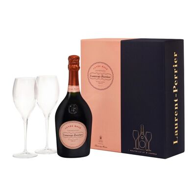 Laurent-Perrier Cuvée Rosé Karton + 2 Gläser