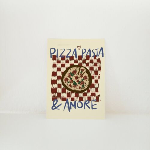 POSTKARTE PIZZA, PASTA & AMORE