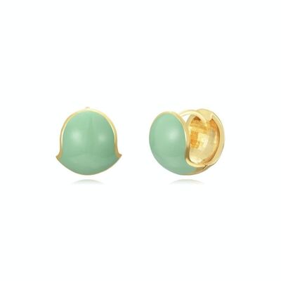 Boucles d'oreilles Babette en or menthe