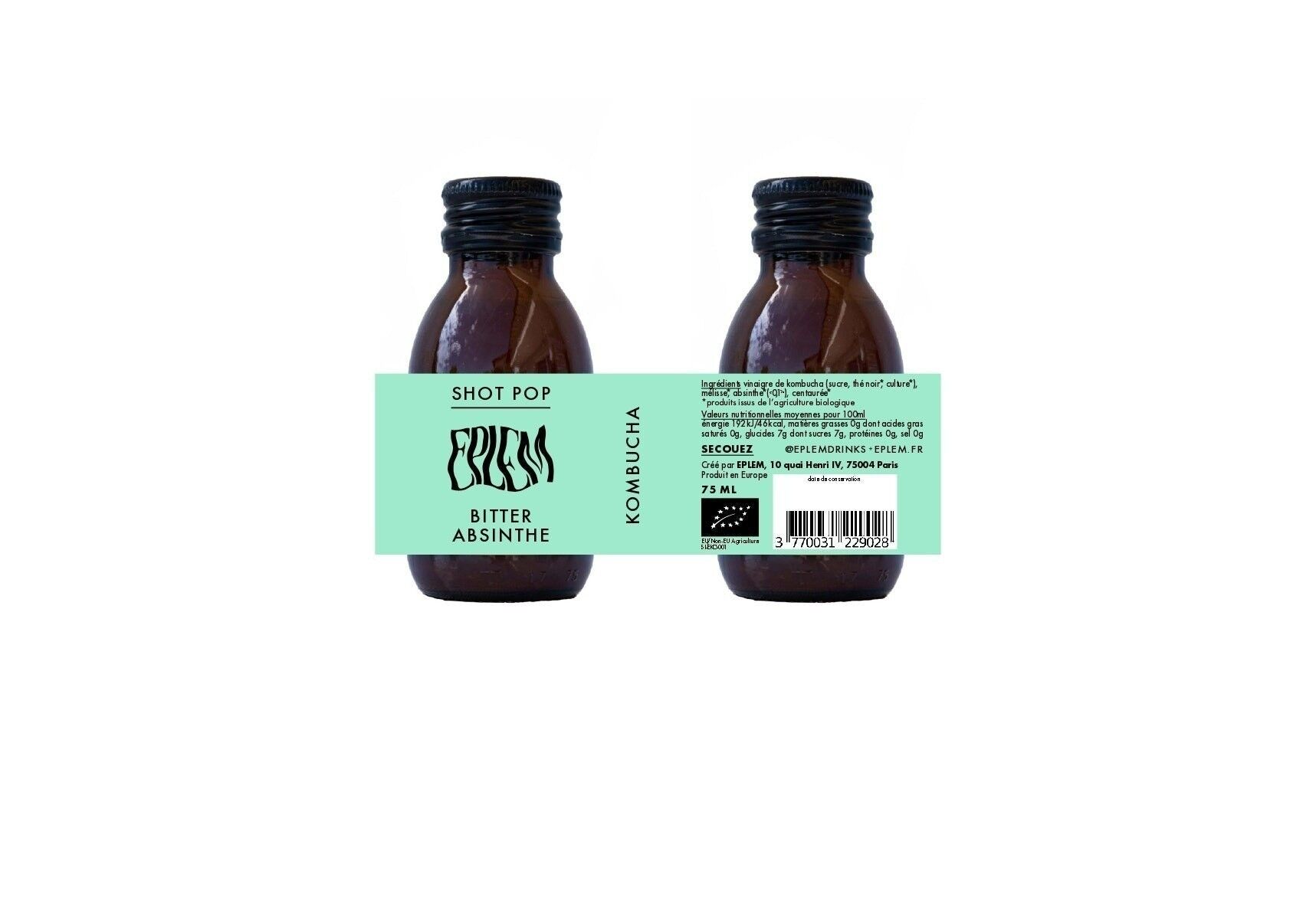 Bio Kombucha Shot Bitter Absinthe – 75 ml (Limited Edition)