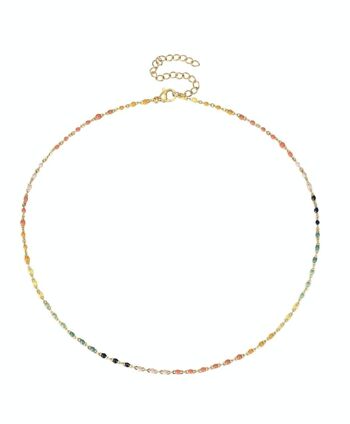 Collier chapelet multicolore doré 1