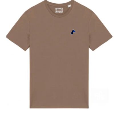 Unisex-T-Shirt mit Stickerei – Braun