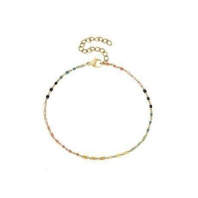 Gold Multicolor Rosary Bracelet