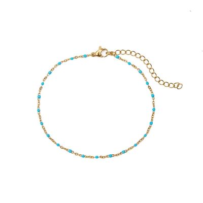 Turquoise Gold Rosary Anklet