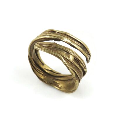 Adjustable Bronze Organic Ring