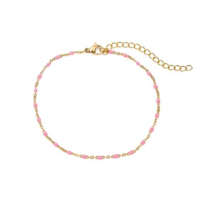 Pink Gold Rosary Anklet