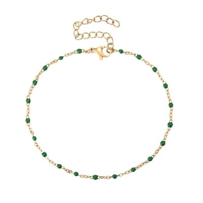 Green Gold Rosary Anklet