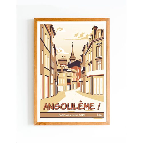 Affiche Angoulême - Charente | Poster Vintage Minimaliste | Affiche de Voyage | Travel Poster | Déco intérieure