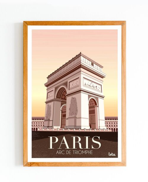 Affiche Arc de Triomphe - Paris  Poster Vintage Minimaliste | Affiche de Voyage | Travel Poster | Déco intérieure