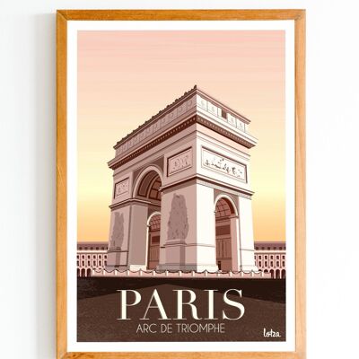 Poster dell'Arco di Trionfo - Poster minimalista vintage di Parigi | Poster di viaggio | Poster di viaggio | Decorazione d'interni