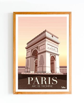 Affiche Arc de Triomphe - Paris  Poster Vintage Minimaliste | Affiche de Voyage | Travel Poster | Déco intérieure 1