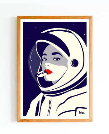 Affiche Astronaute | Femme | Girl Power | Poster Vintage Minimaliste | Affiche de Voyage | Travel Poster | Déco intérieure 1
