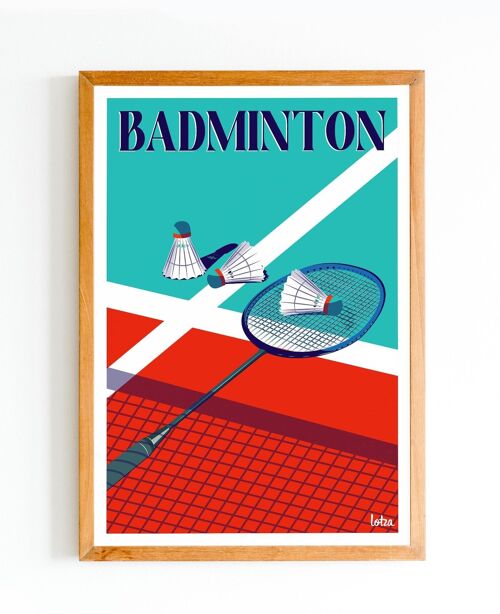 Affiche Badminton - Sport de raquette | Poster Vintage Minimaliste | Affiche de Voyage | Travel Poster | Déco intérieure