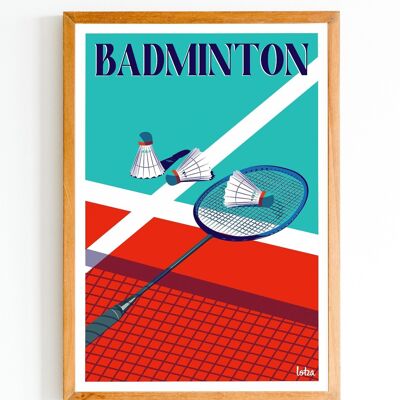 Affiche Badminton - Sport de raquette | Poster Vintage Minimaliste | Affiche de Voyage | Travel Poster | Déco intérieure