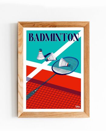 Affiche Badminton - Sport de raquette | Poster Vintage Minimaliste | Affiche de Voyage | Travel Poster | Déco intérieure 2