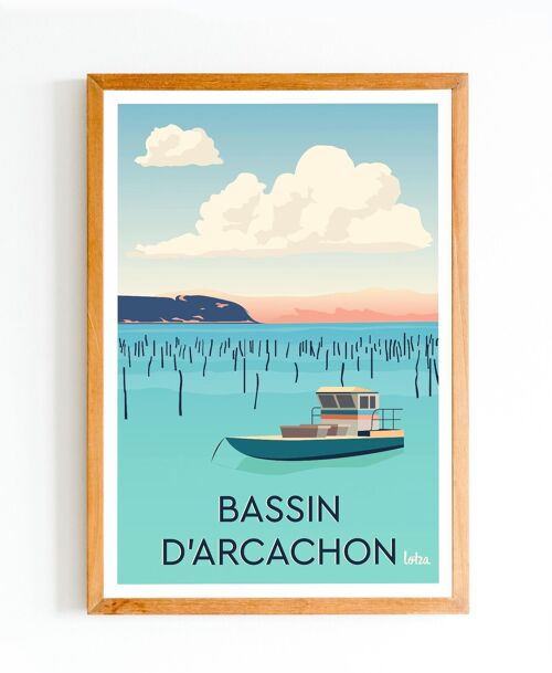 Affiche Bassin d'Arcachon Dune du Pilat | Poster Vintage Minimaliste | Affiche de Voyage | Travel Poster | Déco intérieure