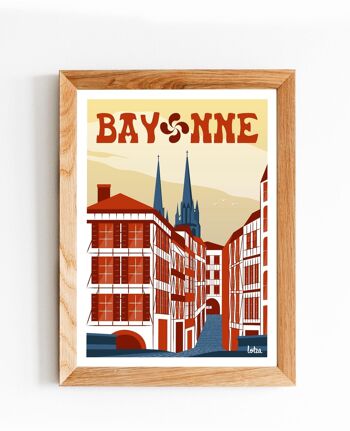 Affiche Bayonne - Pays Basque | Poster Vintage Minimaliste | Affiche de Voyage | Travel Poster | Déco intérieure 2