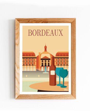 Affiche Bordeaux (version orange) - Place de la Bourse | Poster Vintage Minimaliste | Affiche de Voyage | Travel Poster | Déco intérieure 2