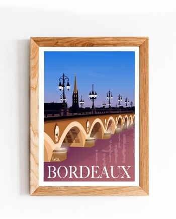 Affiche Pont de Pierre - Bordeaux | Poster Vintage Minimaliste | Affiche de Voyage | Travel Poster | Déco intérieure 2