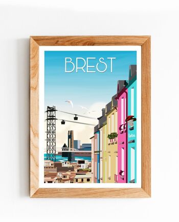 Affiche Brest - Téléphérique - Rue Félix-Le Dantec - | Poster Vintage Minimaliste | Affiche de Voyage | Travel Poster | Déco intérieure 2