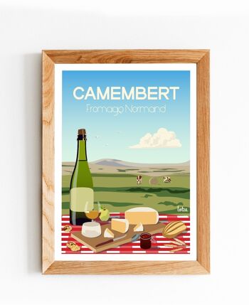 Affiche Camembert - Fromage Normand | Poster Vintage Minimaliste | Affiche de Voyage | Travel Poster | Déco intérieure 2