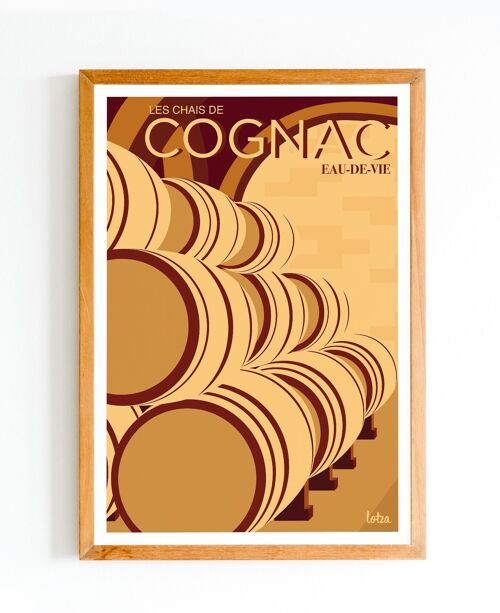 Affiche Chais de Cognac - Charente | Poster Vintage Minimaliste | Affiche de Voyage | Travel Poster | Déco intérieure