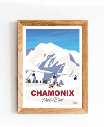 Affiche Chamonix - Mont Blanc | Poster Vintage Minimaliste | Affiche de Voyage | Travel Poster | Déco intérieure 2