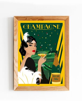 Affiche Champagne - Années Folles | Poster Vintage Minimaliste | Affiche de Voyage | Travel Poster | Déco intérieure 2