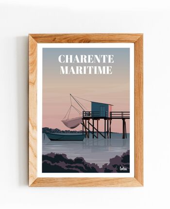 Affiche Charente-Maritime - Carrelet | Poster Vintage Minimaliste | Affiche de Voyage | Travel Poster | Déco intérieure 2