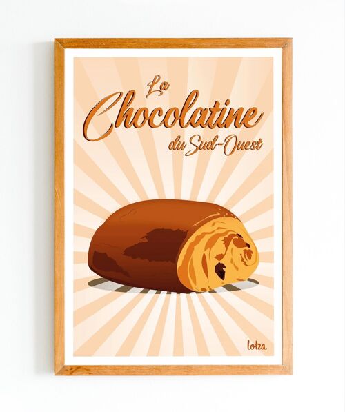 Affiche Chocolatine du Sud-Ouest | Poster Vintage Minimaliste | Affiche de Voyage | Travel Poster | Déco intérieure