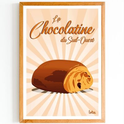Affiche Chocolatine du Sud-Ouest | Poster Vintage Minimaliste | Affiche de Voyage | Travel Poster | Déco intérieure