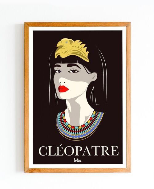 Affiche Cléopâtre - Reine Égyptienne | Poster Vintage Minimaliste | Affiche de Voyage | Travel Poster | Déco intérieure