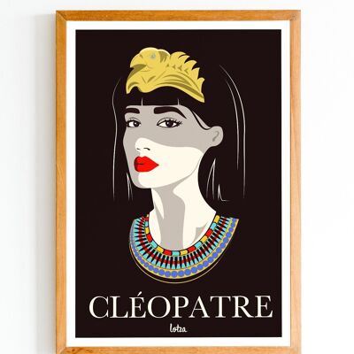 Póster de Cleopatra - Reina egipcia | Póster minimalista vintage | Póster de viaje | Póster de viaje | Decoración de interiores