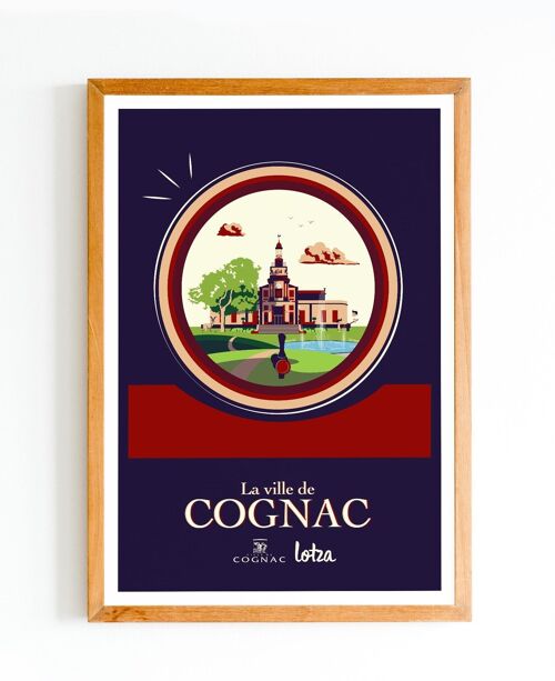 Affiche Cognac (Fût) - Quais | Poster Vintage Minimaliste | Affiche de Voyage | Travel Poster | Déco intérieure
