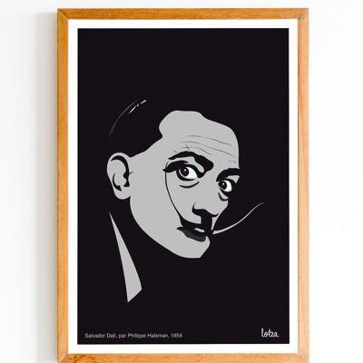Affiche Dali - Portrait | Poster Vintage Minimaliste | Affiche de Voyage | Travel Poster | Déco intérieure
