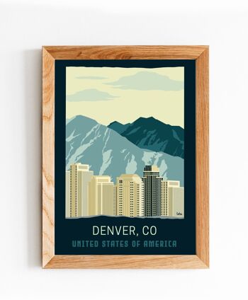 Affiche Denver, Colorado - USA - États-Unis | Poster Vintage Minimaliste | Affiche de Voyage | Travel Poster | Déco intérieure 2