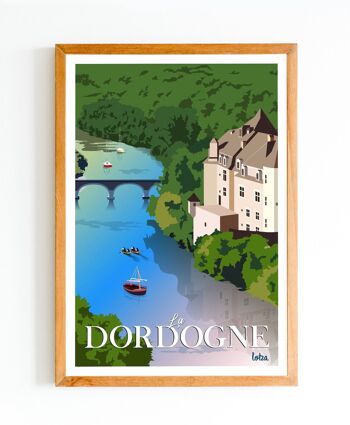 Affiche Dordogne - Périgord | Poster Vintage Minimaliste | Affiche de Voyage | Travel Poster | Déco intérieure 1